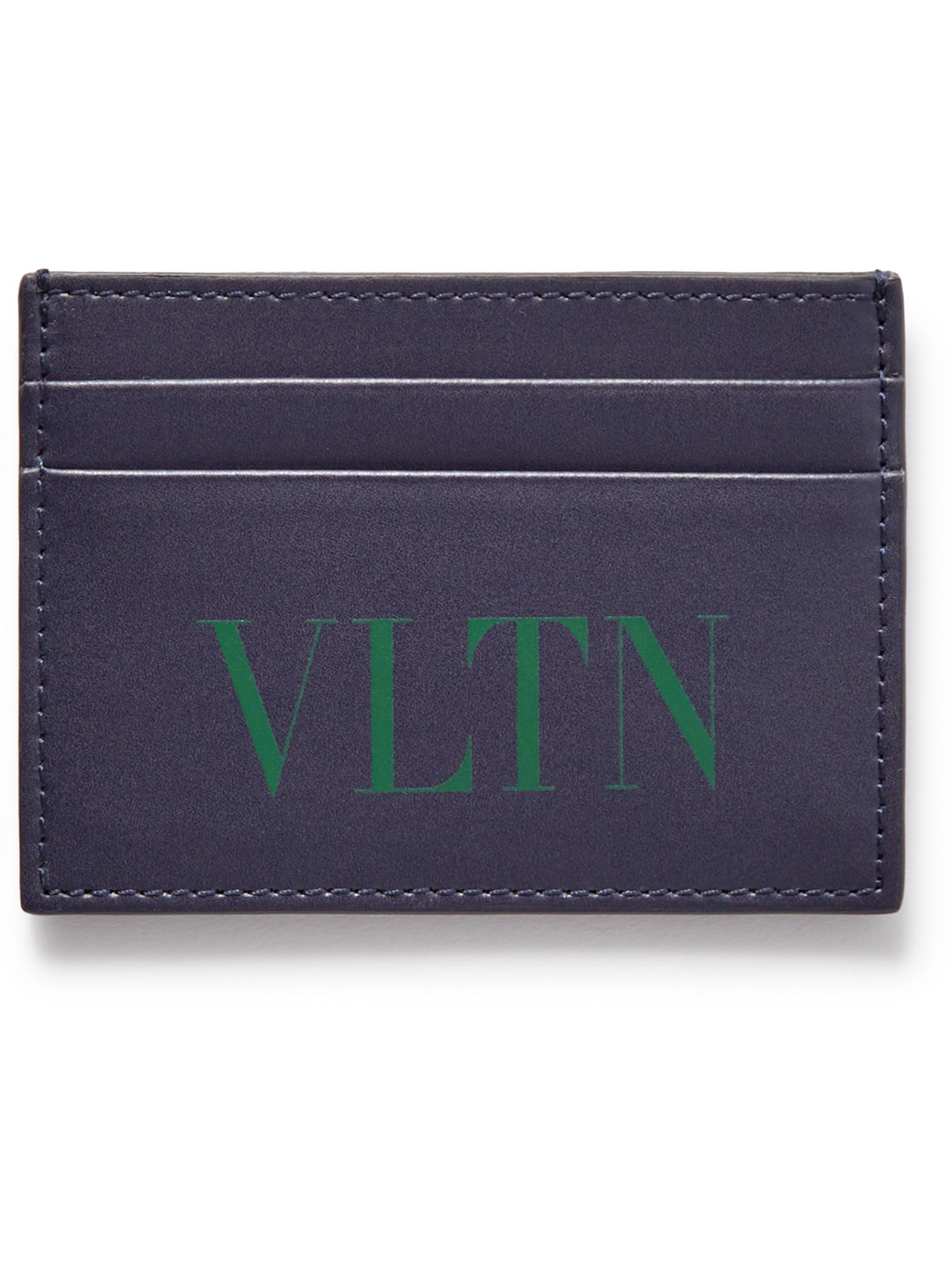 Valentino - Valentino Garavani Logo-Print Leather Cardholder - Men - Blue