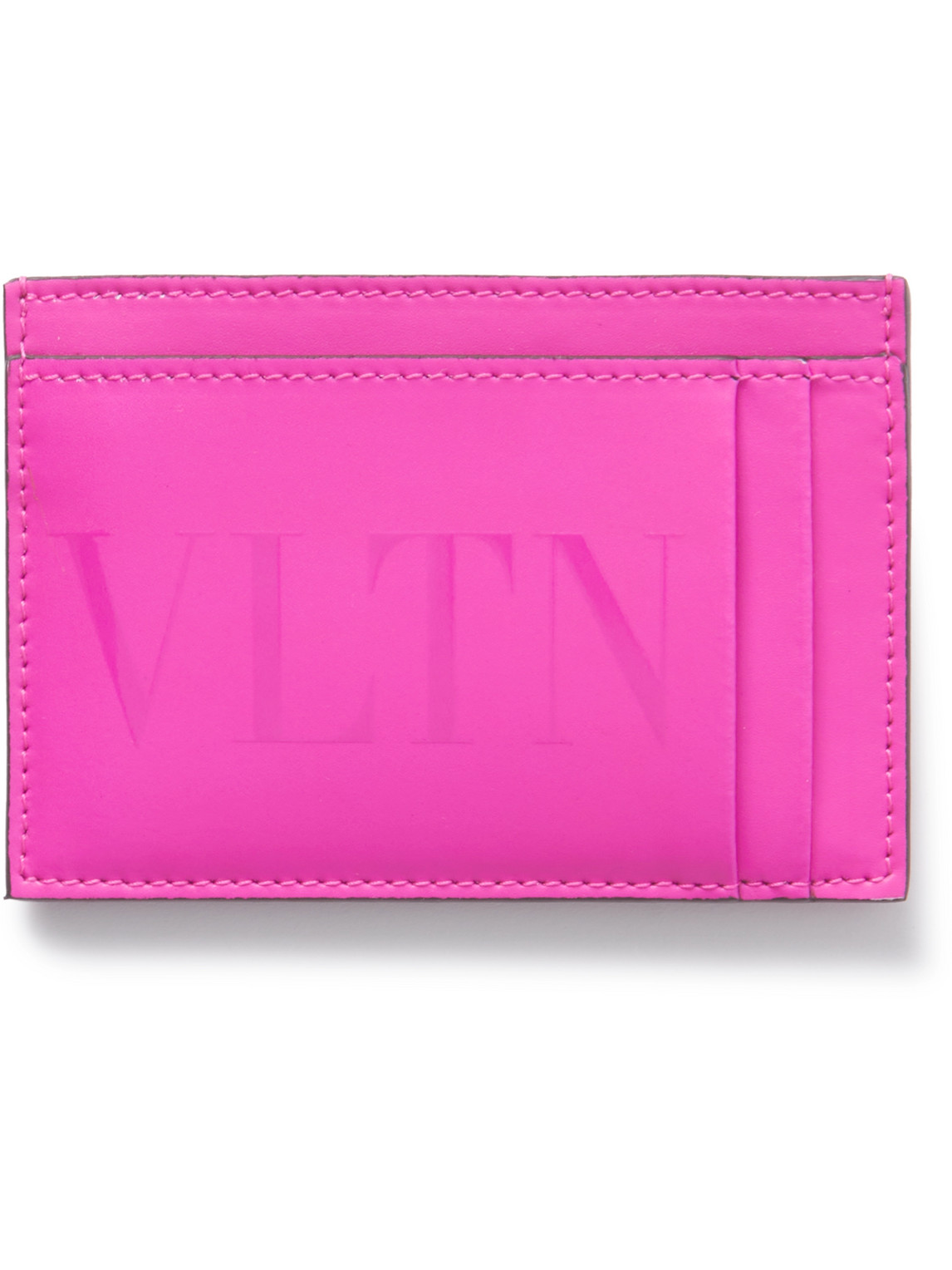 Valentino - Valentino Garavani Logo-Print Leather Cardholder - Men - Pink