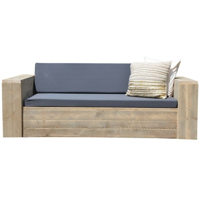 Wood4you - Lounge Sofa Gerüst Holz Washington 250Lx70Hx80T cm - inkl. Kissen, Outdoor, Balkon, Garten, Gartenmöbel, Garten Sofa-Set,