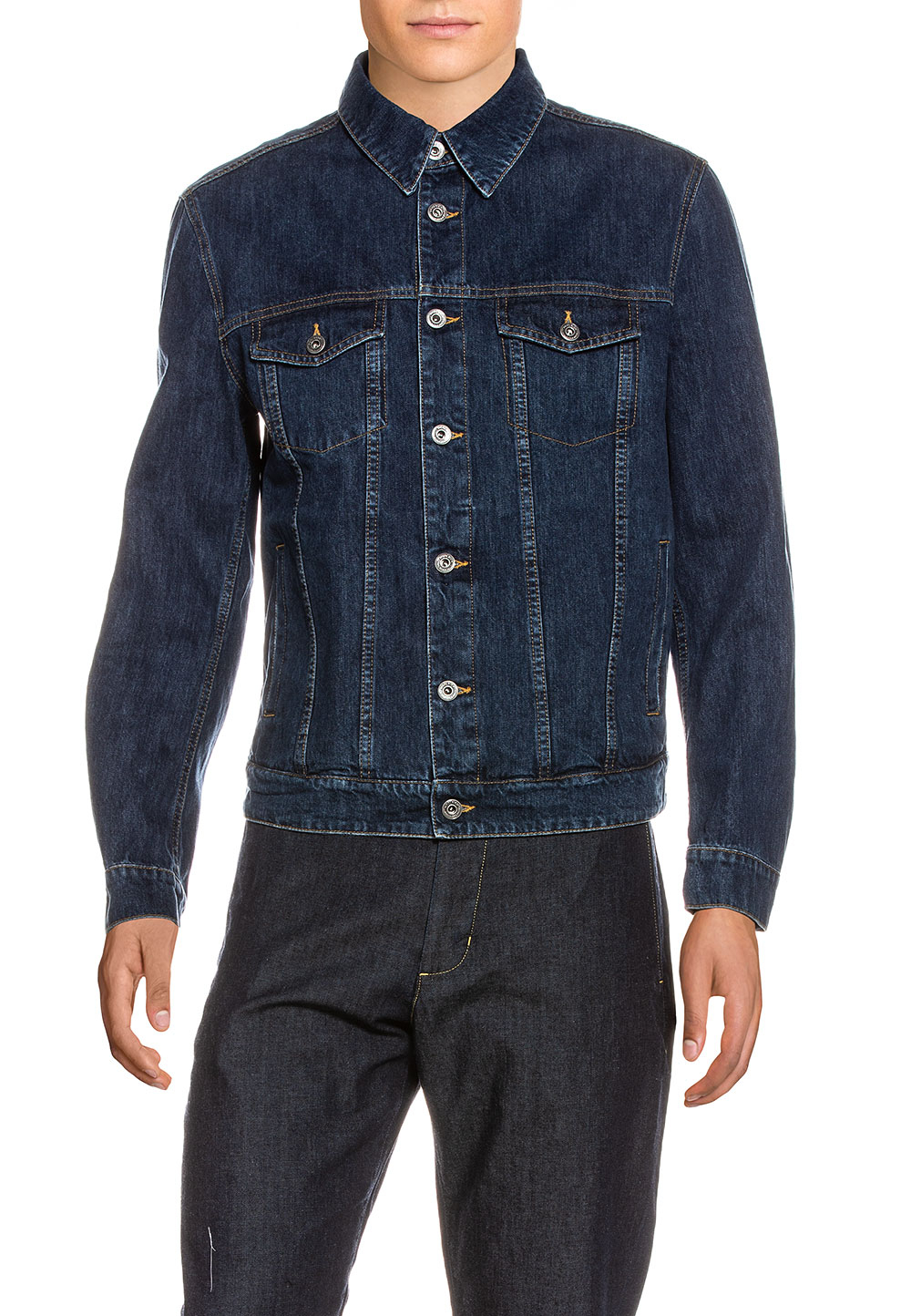 Woolrich Jeans-Jacke, Umlegekragen blau
