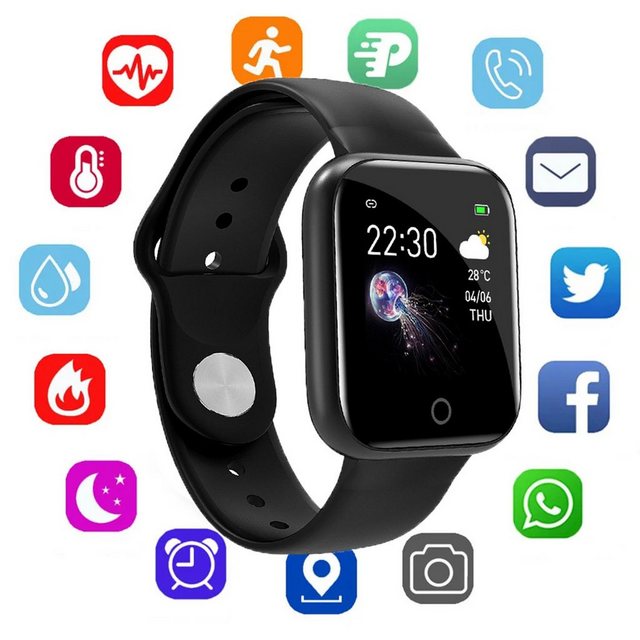 ZERYER Smartwatch Bluetooth Touchscreen Armbanduhr Wasserdicht Fitness Armband Uhr Smartwatch Android IOS Wasserdicht für Damen Herren Smartwatch