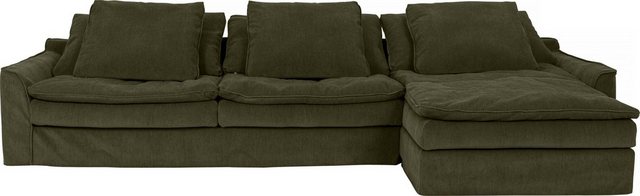 furninova Big-Sofa "Sake", mit 6 Kissen, abnehmbarer und waschbarer Hussenbezug, Kissen mit Federn gefüllt, Memoryschaum, im skandinavischen Design