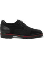 Christian Louboutin - Simon Panelled Leather, Neoprene and Jacquard Derby Shoes - Men - Black - EU 42