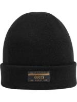 Gucci Mütze mit Logo-Patch - Schwarz