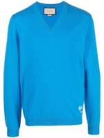 Gucci Pullover mit V-Ausschnitt - Blau