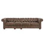 JVmoebel 4-Sitzer "Design Chesterfield XXL Big Sofa 5-Sitzer Couch Leder Couch Polster"