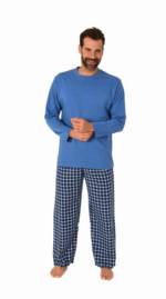 Normann Pyjama "Herren Schlafanzug lang Pyjama Set mit karierter Flanell Hose - 222 101 10 870"