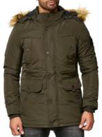 Reslad Winterjacke "Herren Jacke Winter-Jacke Herren-Parka Kapuzen-Jac" warme gesteppte Jacke mit Kapuze