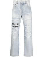 AMIRI Jeans im Distressed-Look mit Logo - Blau