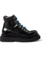 Bottega Veneta - Glossed-Leather Lace-Up Boots - Men - Black - EU 45