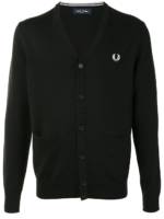 Fred Perry Cardigan mit Logo-Stickerei - Blau