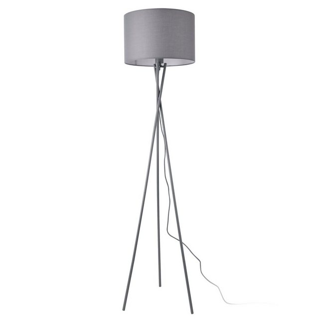 lux.pro Stehlampe, lux.pro Stehlampe, "Grenoble" Stehleuchte 154cm Design Dreifuß Lampe grau