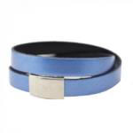 mitienda Armband "Lederarmband Damen Eisblau metallic, Lederschmuck"