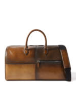 Berluti - Scritto Panelled Venezia Leather Weekend Bag - Men - Brown