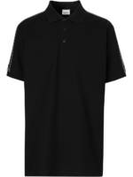 Burberry Poloshirt mit Logo-Streifen - Schwarz