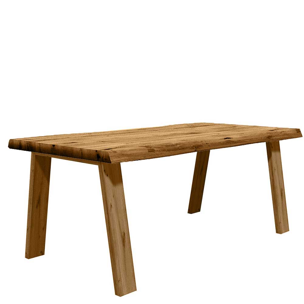 Esszimmer Tisch Holz aus Eiche Massivholz natürlicher Baumkante