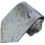 Paul Malone Krawatte "Herren Seidenkrawatte Designer Schlips paisley brokat 100% Seide" Schmal (6cm), blau jeansblau grau 2000