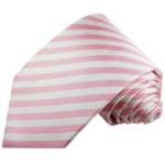 Paul Malone Krawatte "Herren Seidenkrawatte Schlips modern Streifen 100% Seide" Schmal (6cm), rosa pink weiß 127