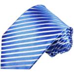 Paul Malone Krawatte "Herren Seidenkrawatte Schlips modern gestreift 100% Seide" Schmal (6cm), blau 923