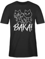 Shirtracer T-Shirt "Baka! mit Katzen - weiß - Anime Merch - Herren Premium T-Shirt" tshirt herren anime - katze schwarz - manga shirt