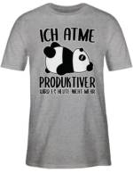 Shirtracer T-Shirt "Ich atme produktiver wird es nicht mehr mit Panda - weiß - Sprüche Statement mit Spruch - Herren Premium T-Shirt" tshirt herren spruch ich atme - t shirts männer mit sprüchen