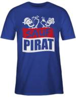 Shirtracer T-Shirt "Sauf Pirat - weiß/rot - Karneval Outfit - Herren Premium T-Shirt" t shirt kostüm herren - karnevalskostüm tshirt - t-shirt alkohol
