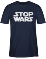 Shirtracer T-Shirt "Stop Wars weiß - Sprüche Statement mit Spruch - Herren Premium T-Shirt" tshirt herren mit sprüchen - stop wars t-shirt
