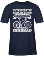 Shirtracer T-Shirt "Unterschätze niemals einen alten Mann mit einem Fahrrad - weiß - Fahrrad Bekleidung Radsport - Herren Premium T-Shirt" männer t-shirt fahrrad - t shirt fahrradmotiv herren - bike tshirt
