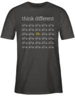 Shirtracer T-Shirt "think different weiß/gelb - Sprüche Statement mit Spruch - Herren Premium T-Shirt" t-shirt fahrrad herren - t shirts männer mit sprüchen