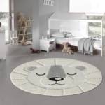 Teppich "Runder Kinderteppich flauschig - schlafender Bär - in creme", Teppich-Traum, rund, Höhe: 20 mm