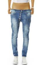 be styled Tapered-fit-Jeans "Baggy Damenhosen mit asymetrischer Knopfleiste, röhriger Schnitt j02kw"