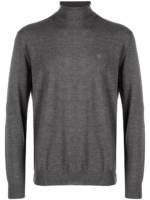 Emporio Armani Melierter Rollkragenpullover mit aufgesticktem Logo - Grau