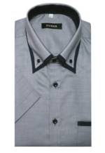 Huber Hemden Kurzarmhemd HU-0196 Button-down-Kragen, Kurzarm, Regular Fit-gerader Schnitt, Made in EU