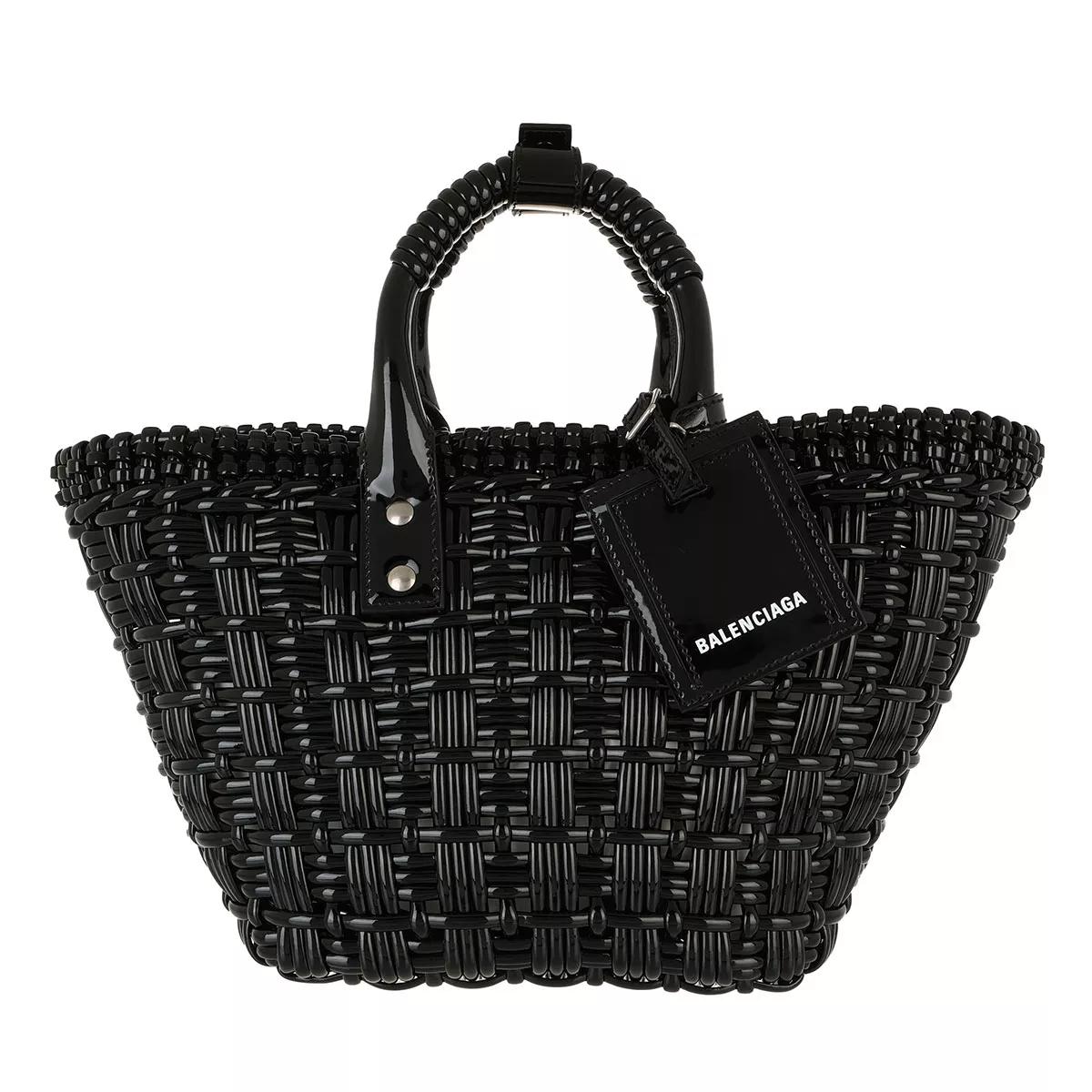 Balenciaga Tote - Bistro XS Strap Basket Fake Calfskin - in black - für Damen