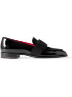 Christian Louboutin - Styleeto Grosgrain-Trimmed Velvet and Patent-Leather Loafers - Men - Black - EU 40