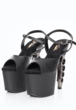 Fabulicious - Irongrip 709 Black/Black Mat Silver - High Heels