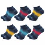 GAWILO Sneakersocken für Damen & Herren - bunte kurze Socken mit hohem Baumwollanteil (6 Paar) Extra feines Maschenbild - absolut blickdicht - Ringel Muster