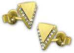 GoldDream Paar Ohrstecker GoldDream Gold Ohrringe Dreieck (Ohrstecker), Damen Ohrstecker Dreieck aus 333 Gelbgold - 8 Karat, Farbe: gold, weiß