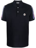 Moncler Poloshirt mit Logo-Streifen - Blau