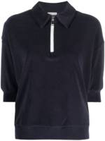 Moncler logo-patch terry-cloth polo shirt - Blau