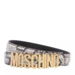 Moschino Gürtel - Logo Belt Embossed Leather - in white - für Damen