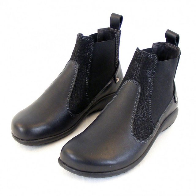 NAOT Naot Konini schwarz combi Damen Schuhe Chelsea-Boots Leder 12826 Wechselfußbett Stiefelette