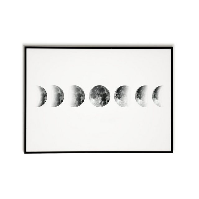 Tigerlino Poster Mondphasen Bild Wohnzimmer Flur Schlafzimmer Wandbild Mond Deko
