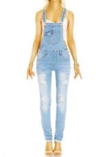 be styled Jeanslatzhose Damen Jeans Latzhose - skinny cut Denim-Overall im Sommerlook - j33p mit Stretch-Anteil, Jeanslatzhose