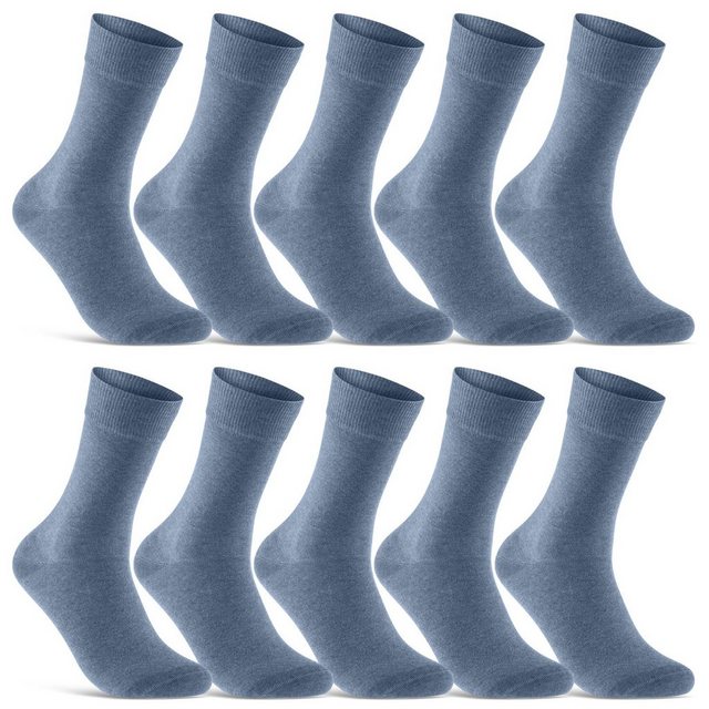sockenkauf24 Basicsocken 10 Paar Socken Damen & Herren Business Socken Baumwolle (Jeans, 35-38) mit Komfortbund (Basicline) - 70201T