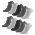 sockenkauf24 Sneakersocken 10 Paar Premium Sneaker Socken Herren & Damen (Grau/Anthrazit, 35-38) aus gekämmter Baumwolle ohne drückende Naht (Exclusive Line) - 70102T