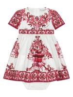 Dolce & Gabbana Kids Kleid in A-Linie mit Print - Weiß