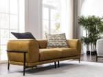 JVmoebel Sofa Zweisitzer Sofa 2 Sitzer Sofas Modern Gelb Kunstleder Couch Design, Made in Europa