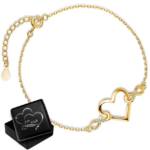 Limana Goldarmband Damen Frauen Armband 925 Sterling Silber goldendes Herz Unendlichkeit (inkl. Herz Gravur Dose), Zirkonia Liebe Geschenkidee Liebesgeschenk