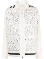 Moncler zip-up tweed cardigan - Weiß